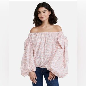 Caroline Constas Mason Off the Shoulder Top with Oversized Bows